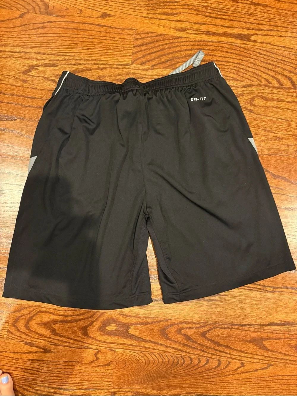 Nike Men’s Black Athletic Shorts with Gray Side Panels